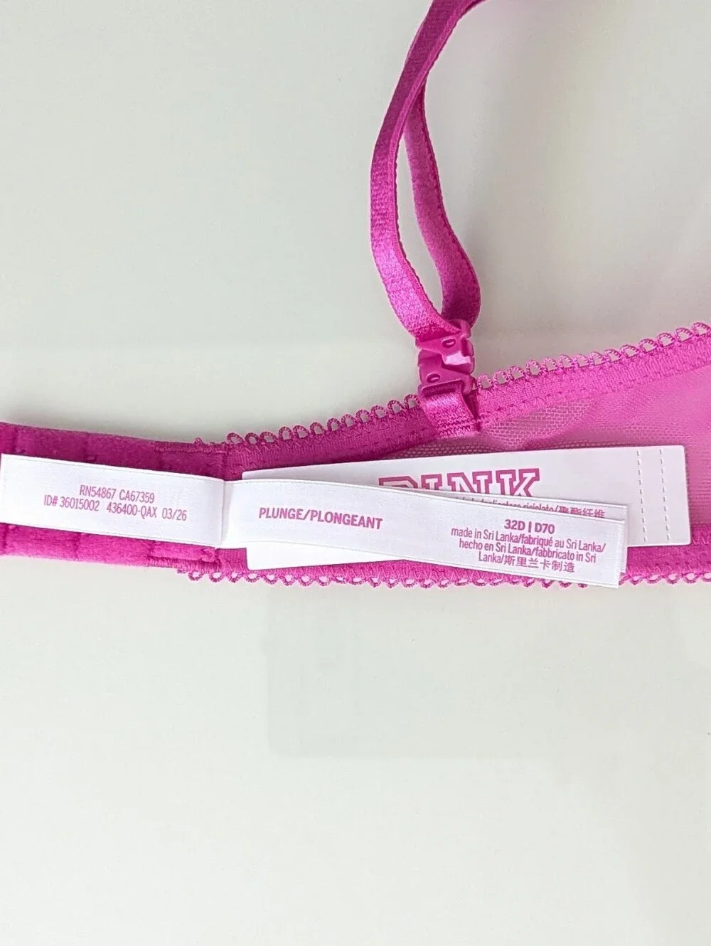Pink Wink Lightly Lined Plunge Bra